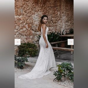 Sheath Style Beaded Wedding Dress